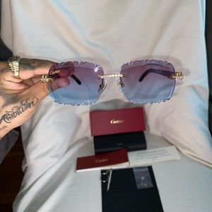Cartier Black Frames W/ Blue/Purple Lens